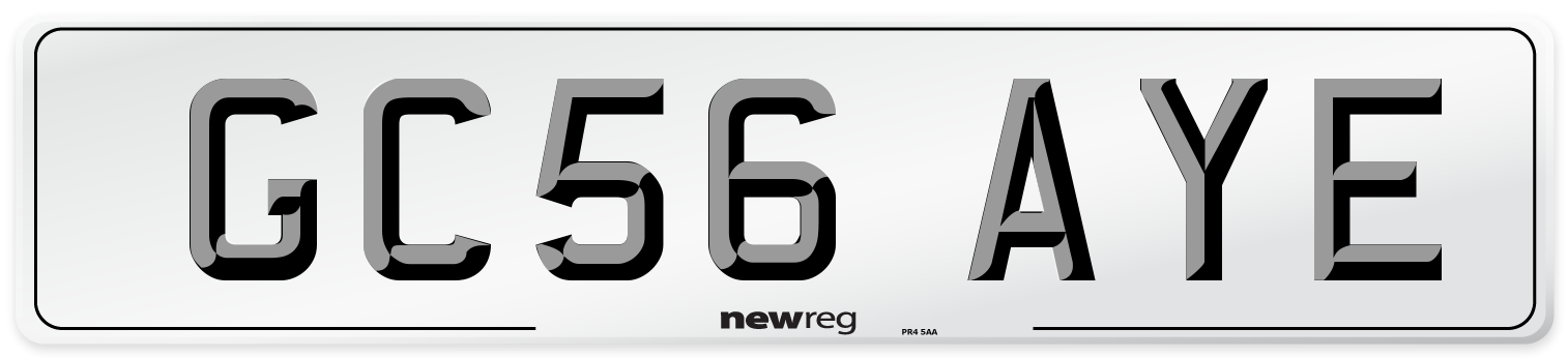 GC56 AYE Number Plate from New Reg